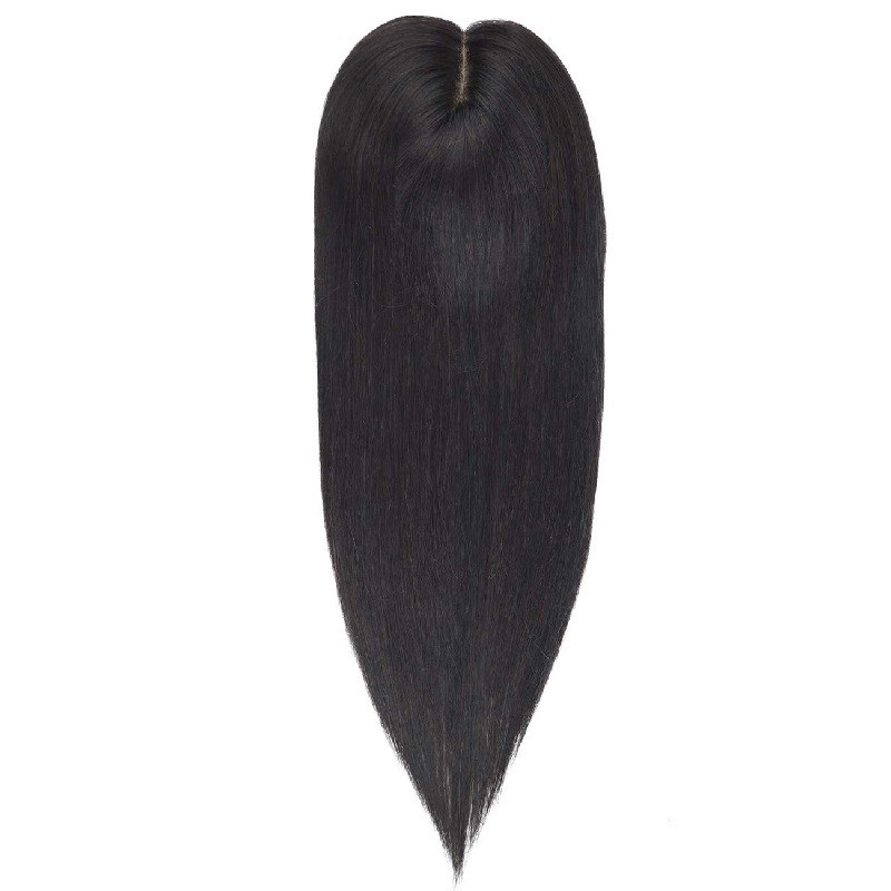Crown Topper Hair Extensions, Silk Base, Colour 1 (Jet Black), Made With Remy Indian Human Hair