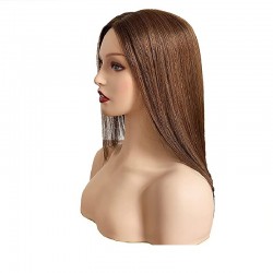 Crown Topper Hair Extensions, Mono Base, Colour 30 (Dark Auburn), Made With Remy Indian Human Hair