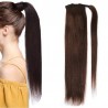 Color 2 (Darkest Brown), Wrap Around Ponytail Hair Extensions, Made With Remy Indian Human Hair