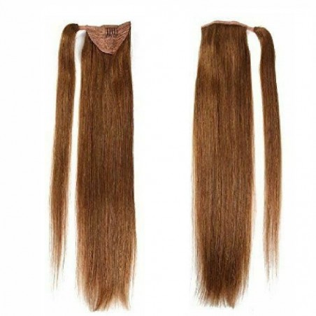Wrap Around Ponytail Hair Extensions, Colour #8 (Chestnut Brown), Made With Remy Indian Human Hair