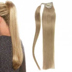 Wrap Around Ponytail Hair Extensions, Colour #18 (Light Ash Blonde), Made With Remy Indian Human Hair