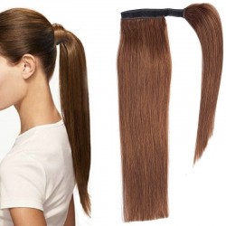 Wrap Around Ponytail Hair Extensions, Colour #30 (Dark Auburn), Made With Remy Indian Human Hair