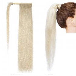 Wrap Around Ponytail Hair Extensions, Colour #60 (Lightest Blonde), Made With Remy Indian Human Hair
