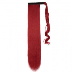 Wrap Around Ponytail Hair Extensions, Colour #Red, Made With Remy Indian Human Hair