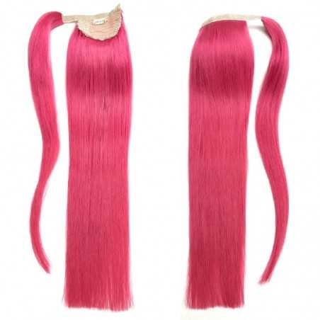 Wrap Around Ponytail Hair Extensions, Colour #Pink, Made With Remy Indian Human Hair