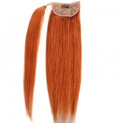 Wrap Around Ponytail Hair Extensions, Colour #350 (Dark Copper Red), Made With Remy Indian Human Hair