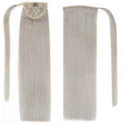 Wrap Around Ponytail Hair Extensions, Colour #Silver, Made With Remy Indian Human Hair
