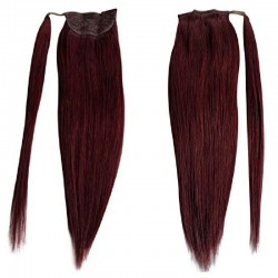 Wrap Around Ponytail Hair Extensions, Colour #99j (Burgundy), Made With Remy Indian Human Hair