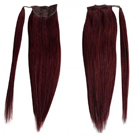 Wrap Around Ponytail Hair Extensions, Colour #99j (Burgundy), Made With Remy Indian Human Hair