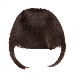 Blend in Fringe/Bangs Hair Extensions, Colour #2 (Darkest Brown), Made With Remy Indian Human Hair