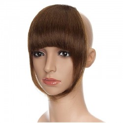 Blend in Fringe/Bangs Hair Extensions, Colour #4 (Dark Brown), Made With Remy Indian Human Hair