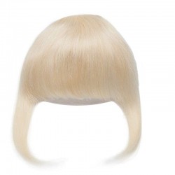 Blend in Fringe/Bangs Hair Extensions, Colour #60 (Lightest Blonde), Made With Remy Indian Human Hair