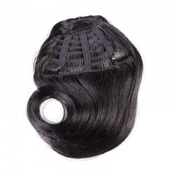 Sweeping Side Fringe/Bangs Hair Extensions, Colour #1 (Jet Black), Made With Remy Indian Human Hair