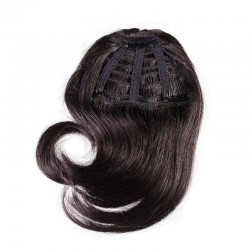 Sweeping Side Fringe/Bangs Hair Extensions, Colour #1B (Off Black), Made With Remy Indian Human Hair