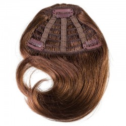 Sweeping Side Fringe/Bangs Hair Extensions, Colour #4 (Dark Brown), Made With Remy Indian Human Hair