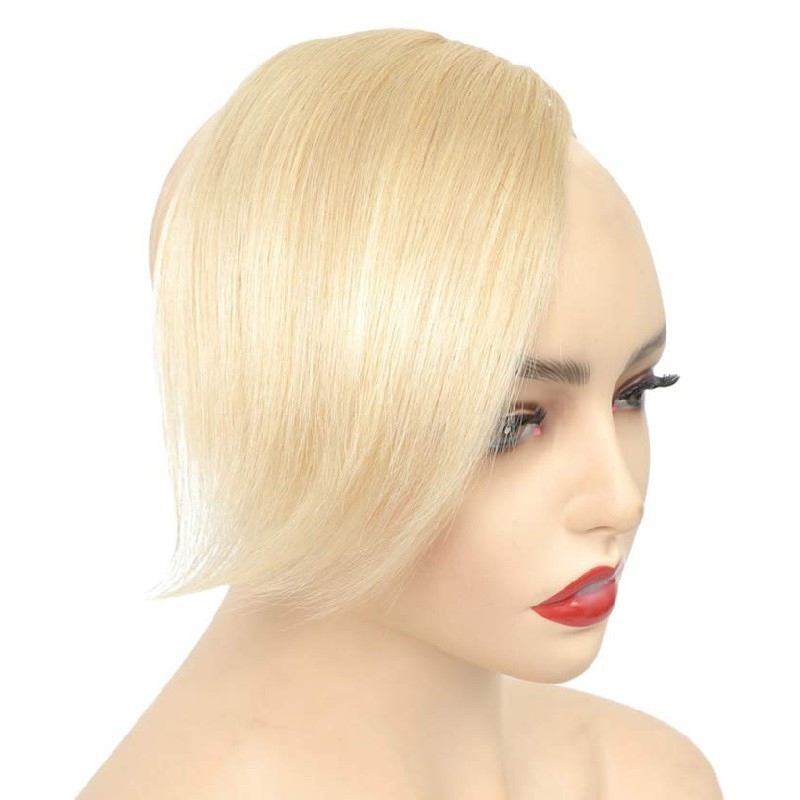 Sweeping Side Fringe/Bangs Hair Extensions, Colour #613 (Platinum Blonde), Made With Remy Indian Human Hair