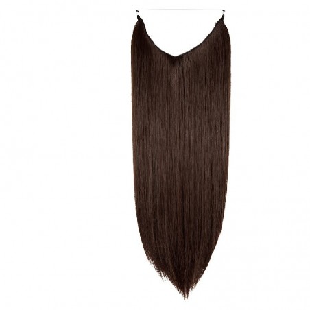 Flip-in Halo Hair Extensions, Colour #2 (Darkest Brown), Made With Remy Indian Human Hair