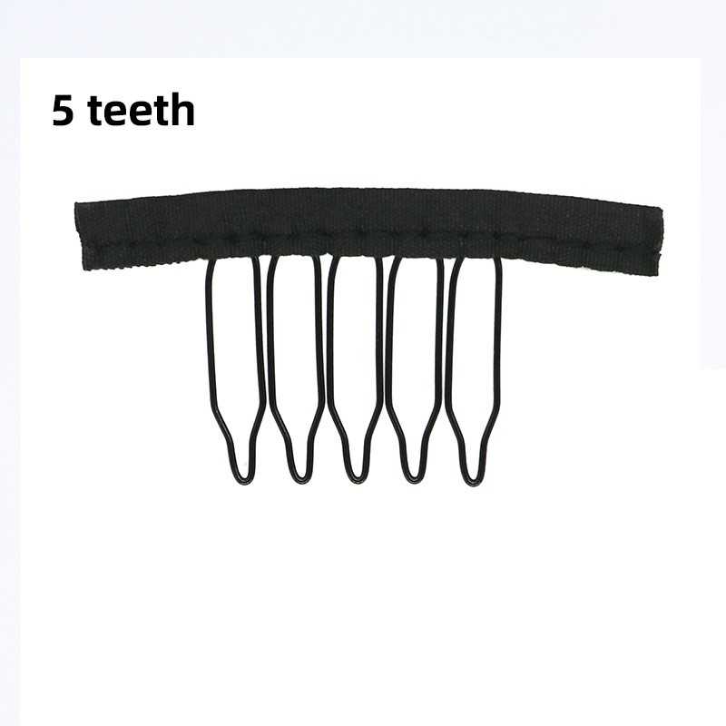 Snap Wig Combs Clips With 5 Teeth, Color Black, For Making Wig.
