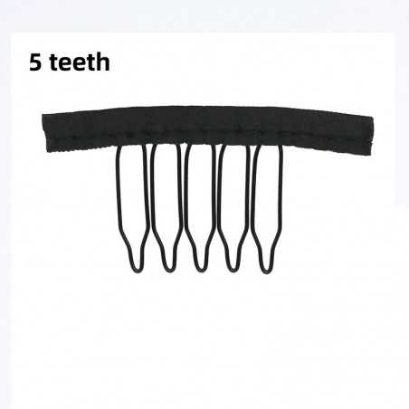 Snap Wig Combs Clips With 5 Teeth, Color Black, For Making Wig.