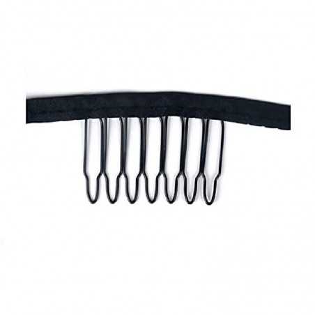7 Teeth Snap Wig Combs Clips, Color Black, For Making Wig.