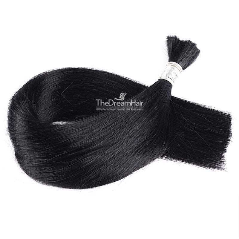 Bulk Hair Extensions, Colour #1 (Jet Black), Made With Remy Indian Human Hair