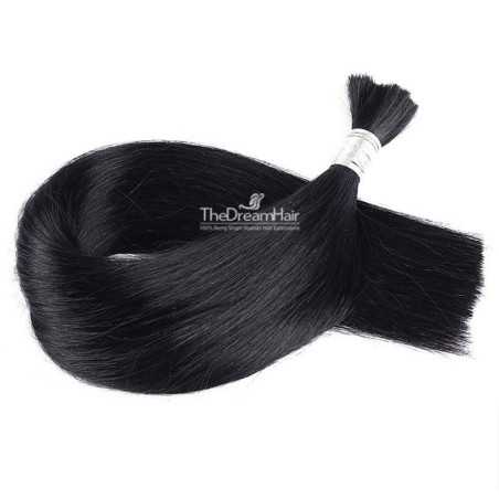 Bulk Hair Extensions, Colour #1 (Jet Black), Made With Remy Indian Human Hair