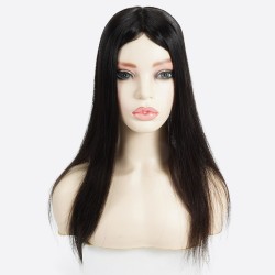 Crown Topper Hair Extensions, Silk Base, Colour 1 (Jet Black), Made With Remy Indian Human Hair
