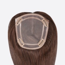 Crown Topper Hair Extensions, Mono Base, Colour 4 (Dark Brown), Made With Remy Indian Human Hair