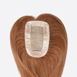 Crown Topper Hair Extensions, Silk Base, Colour 10 (Golden Brown), Made With Remy Indian Human Hair