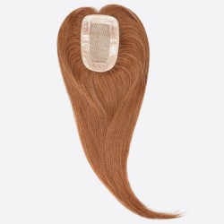 Crown Topper Hair Extensions, Silk Base, Colour 10 (Golden Brown), Made With Remy Indian Human Hair