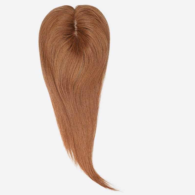 Crown Topper Hair Extensions, Silk Base, Colour 10 (Golden Brown), Made With Remy Indian Human Hair