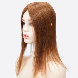 Silk Base Hair Topper – Golden Brown (Color 10), Indian Human Hair