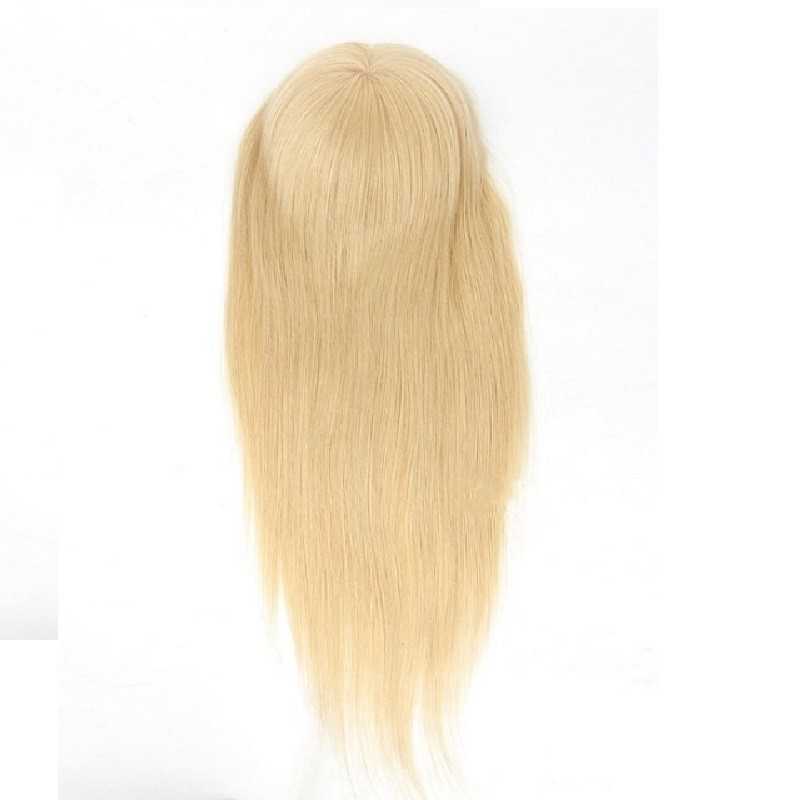 Crown Topper Hair Extensions, Lace Base, Colour 22 (Light Pale Blonde), Made With Remy Indian Human Hair