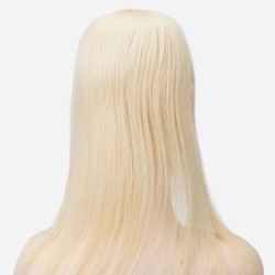Crown Topper Hair Extensions, Silk Base, Colour 60 (Lightest Blonde), Made With Remy Indian Human Hair