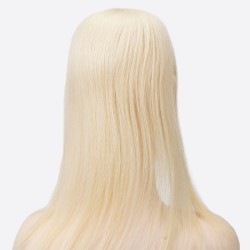 Crown Topper Hair Extensions, Silk Base, Colour 60 (Lightest Blonde), Made With Remy Indian Human Hair