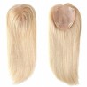 Crown Topper Hair Extensions, Silk Base, Colour 60 (Lightest Blonde), Made With Remy Indian Human Hair