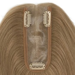 Crown Topper Hair Extensions, Skin Base, Colour 18 (Light Ash Blonde), Made With Remy Indian Human Hair