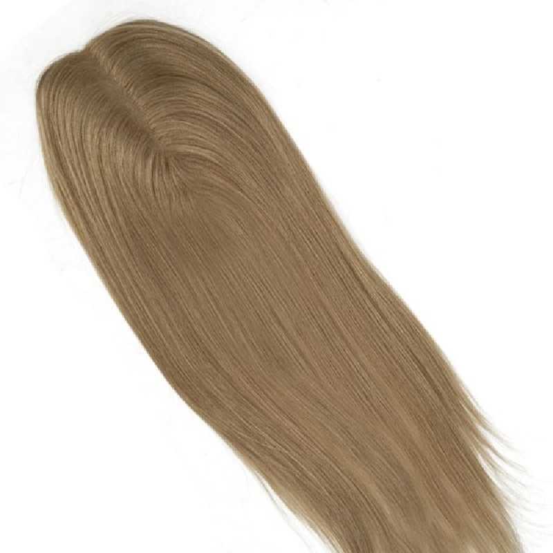 Crown Topper Hair Extensions, Skin Base, Colour 18 (Light Ash Blonde), Made With Remy Indian Human Hair