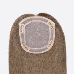 Crown Topper Hair Extensions, Mono Base, Colour 8 (Chestnut Brown), Made With Remy Indian Human Hair