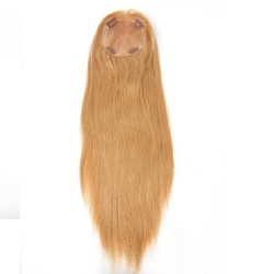 Crown Topper Hair Extensions, Mono Base, Colour 14 (Dark Ash Blonde), Made With Remy Indian Human Hair