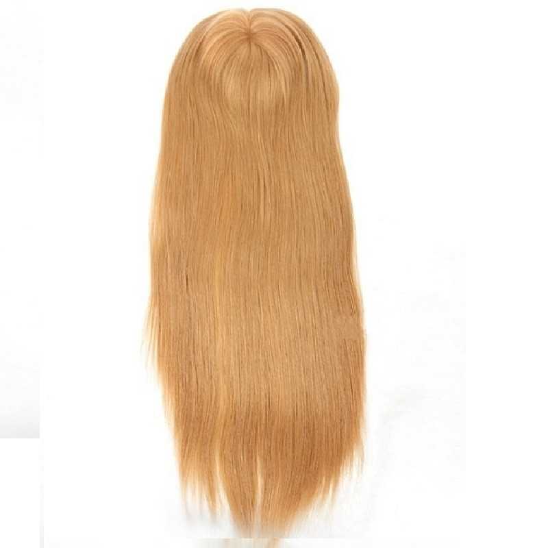 Crown Topper Hair Extensions, Mono Base, Colour 14 (Dark Ash Blonde), Made With Remy Indian Human Hair