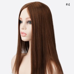Crown Topper Hair Extensions, Lace Base, Colour 4 (Dark Brown), Made With Remy Indian Human Hair
