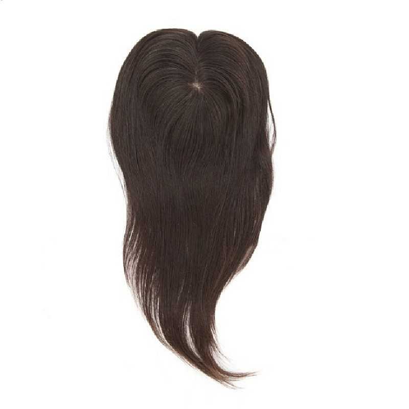Swiss Lace Hair Topper – Off Black (Color 1B), 100% Remy Indian Human Hair