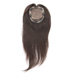 Swiss Lace Hair Topper – Off Black (Color 1B), 100% Remy Indian Human Hair