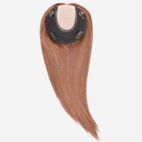 Crown Topper Hair Extensions, Silk Base, Colour 12 (Light Brown), Made With Remy Indian Human Hair