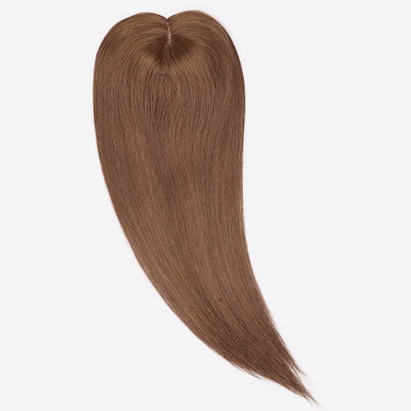 Crown Topper Hair Extensions, Silk Large Base, Colour 10 (Golden Brown), Made With Remy Indian Human Hair