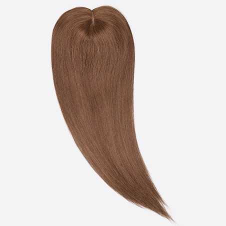 Crown Topper Hair Extensions, Silk Large Base, Colour 10 (Golden Brown), Made With Remy Indian Human Hair