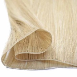Genius Weft Hair Extensions – Light Pale Blonde (Color 22), 100% Remy Indian Human Hair