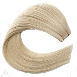 Genius Weft Hair Extensions – Platinum Blonde (Color 613), 100% Remy Indian Human Hair