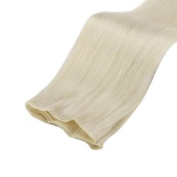 CGenius Weft Hair Extensions – Lightest Blonde (Color 60), 100% Remy Indian Human Hair